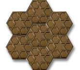 Hexagonal Turkmen Star Gold Ceramic (15x17 cm)